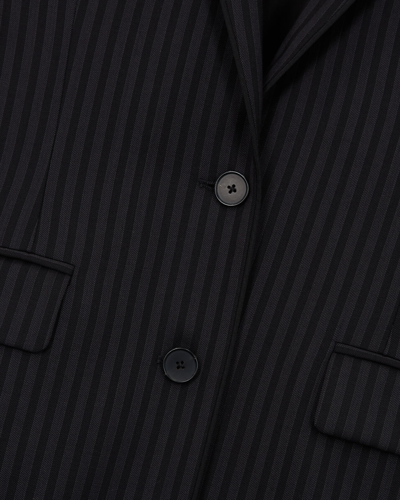 The Kooples FEMME BLACK GREY veste de costume en laine à rayures