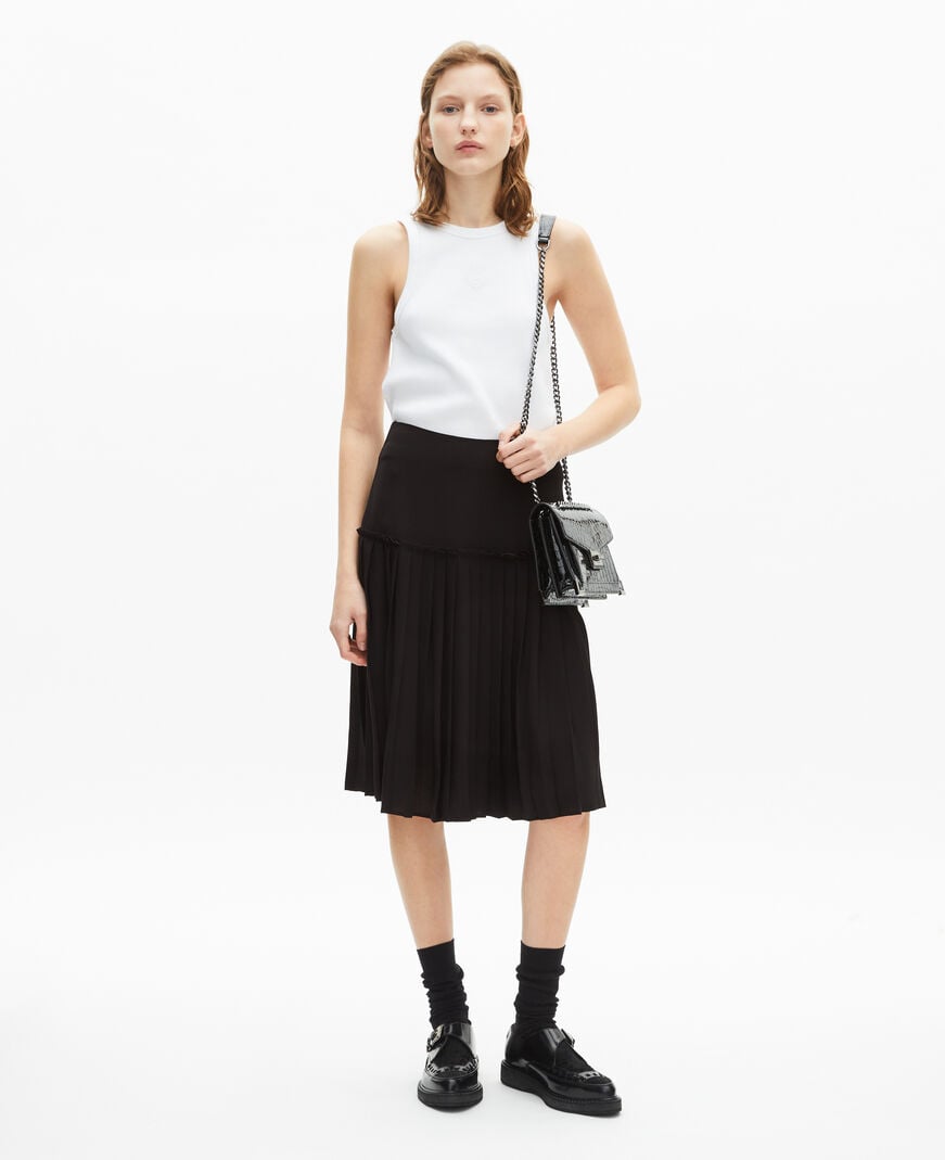 The Kooples DAMEN BLACK midi-faltenrock schwarz