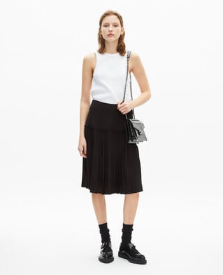 The Kooples DAMEN BLACK midi-faltenrock schwarz