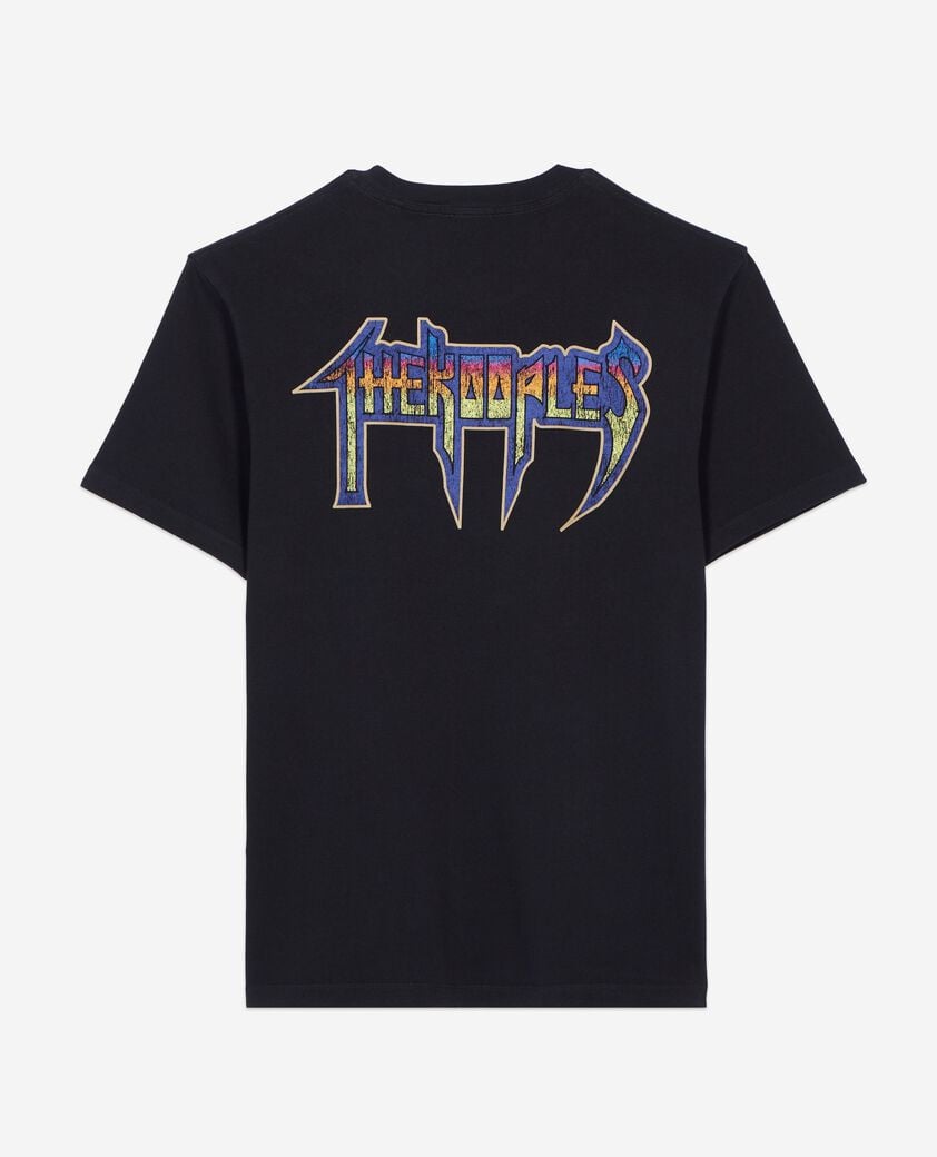 The Kooples H BLACK WASHED black screen-printed t-shirt