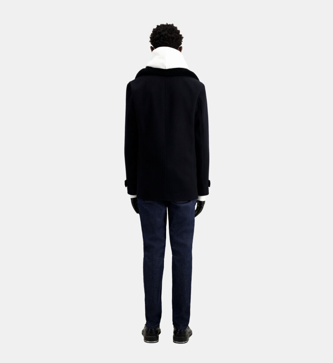 Navy blue best sale pea coat mens