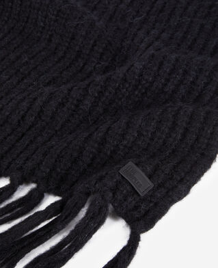 The Kooples F BLACK black ribbed wool-blend scarf