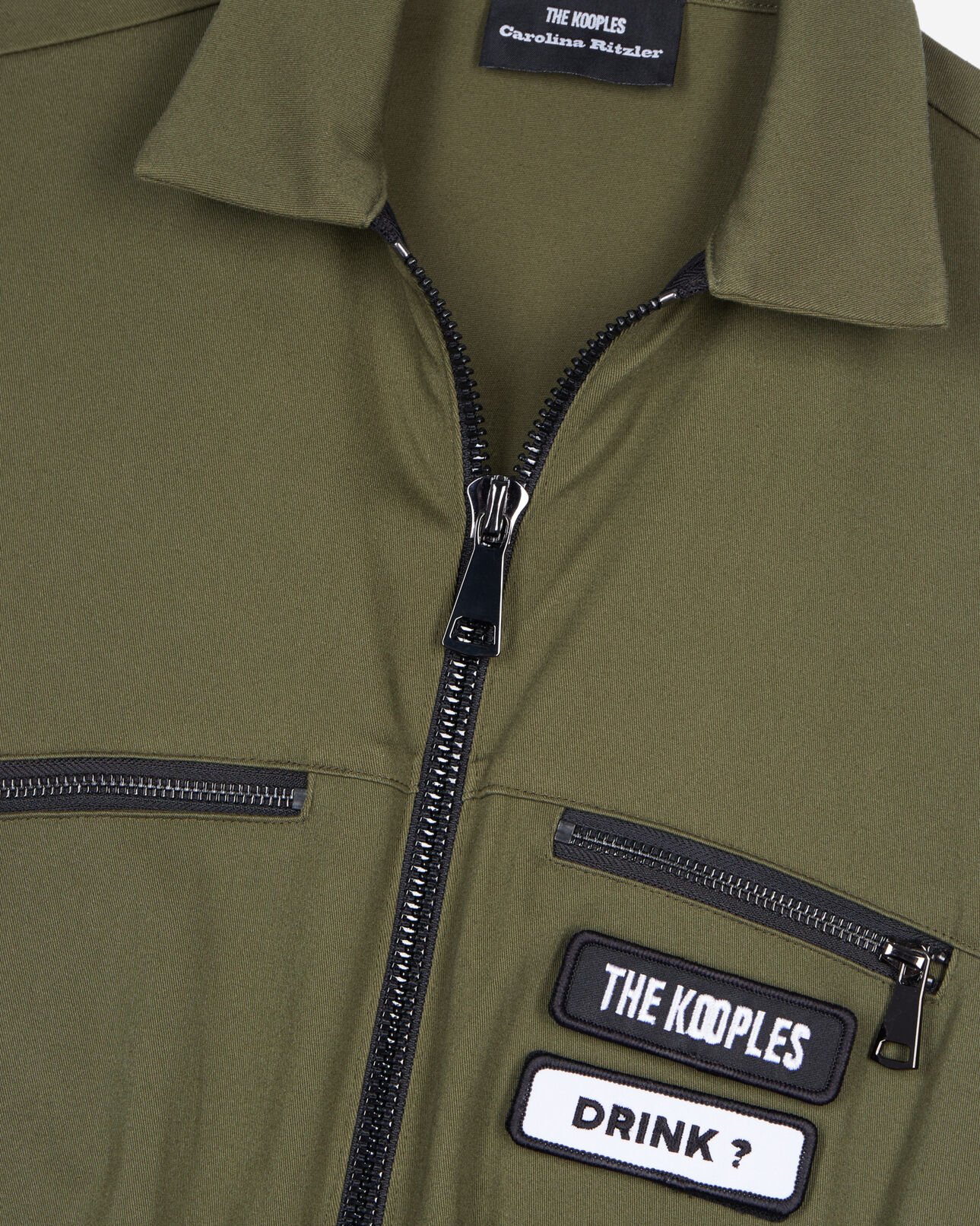 The Kooples FEMME KAKI combinaison the kooples x carolina ritzler kaki en coton