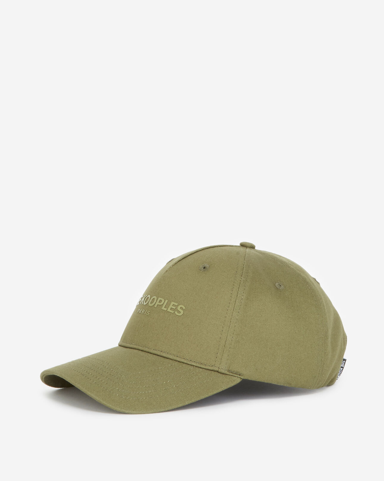 The Kooples MEN KAKI khaki cap in cotton with logo