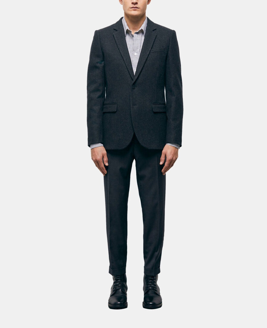 gray wool suit jacket