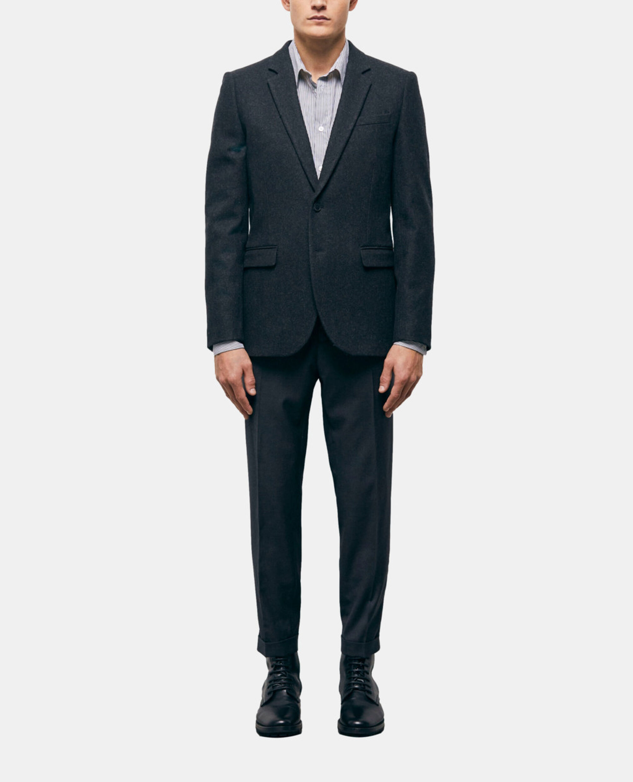 Gray wool suit jacket, DARK GREY, hi-res image number null
