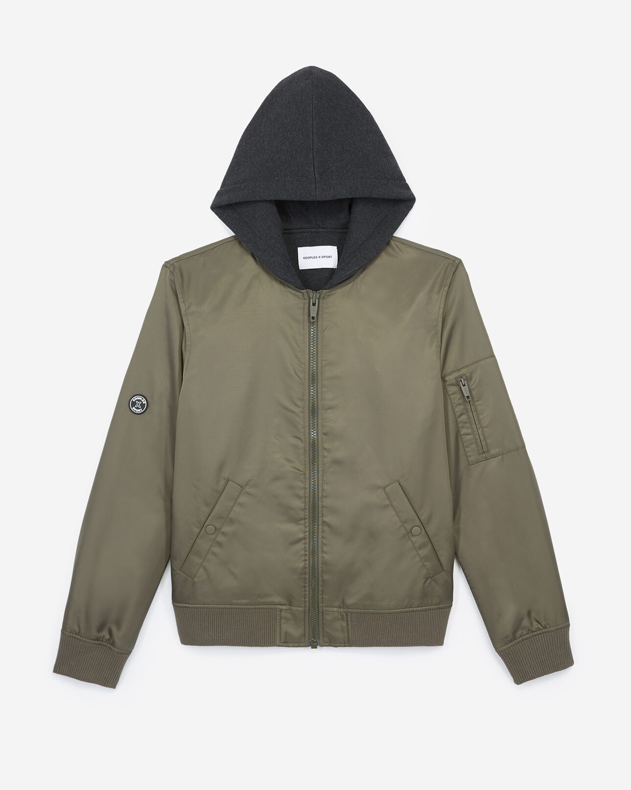 The Kooples HOMME KAKI blouson rock kaki molleton