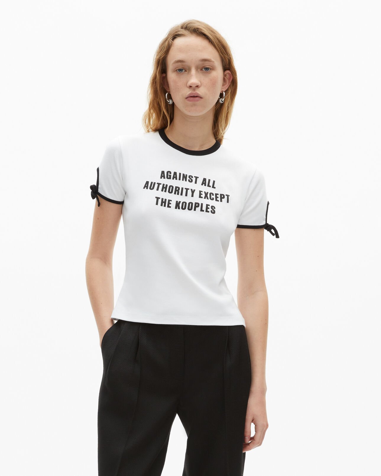 The Kooples FEMME WHITE t-shirt avec sérigraphie blanc