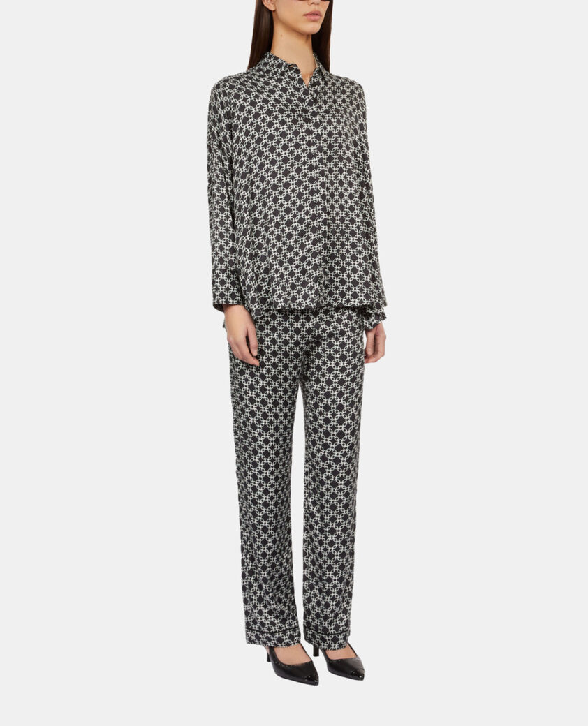 The Kooples FEMME BLACK WHITE chemise imprimée ample