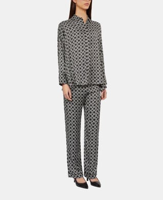 The Kooples DAMEN BLACK WHITE weites hemd mit print