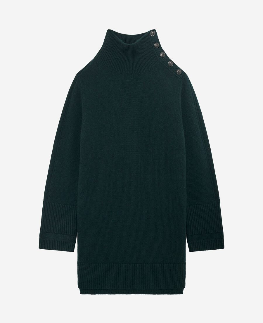The Kooples WOMEN FOREST short dress in green wool