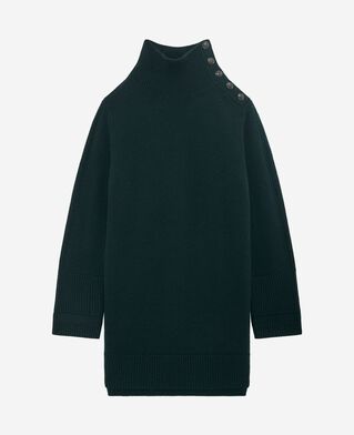 The Kooples WOMEN FOREST short dress in green wool