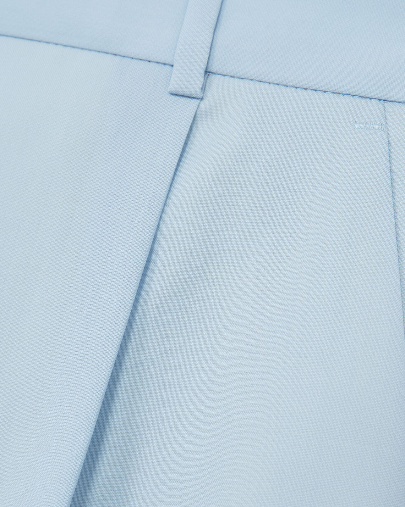 The Kooples WOMEN BLUE sky blue wool bermuda shorts with creases