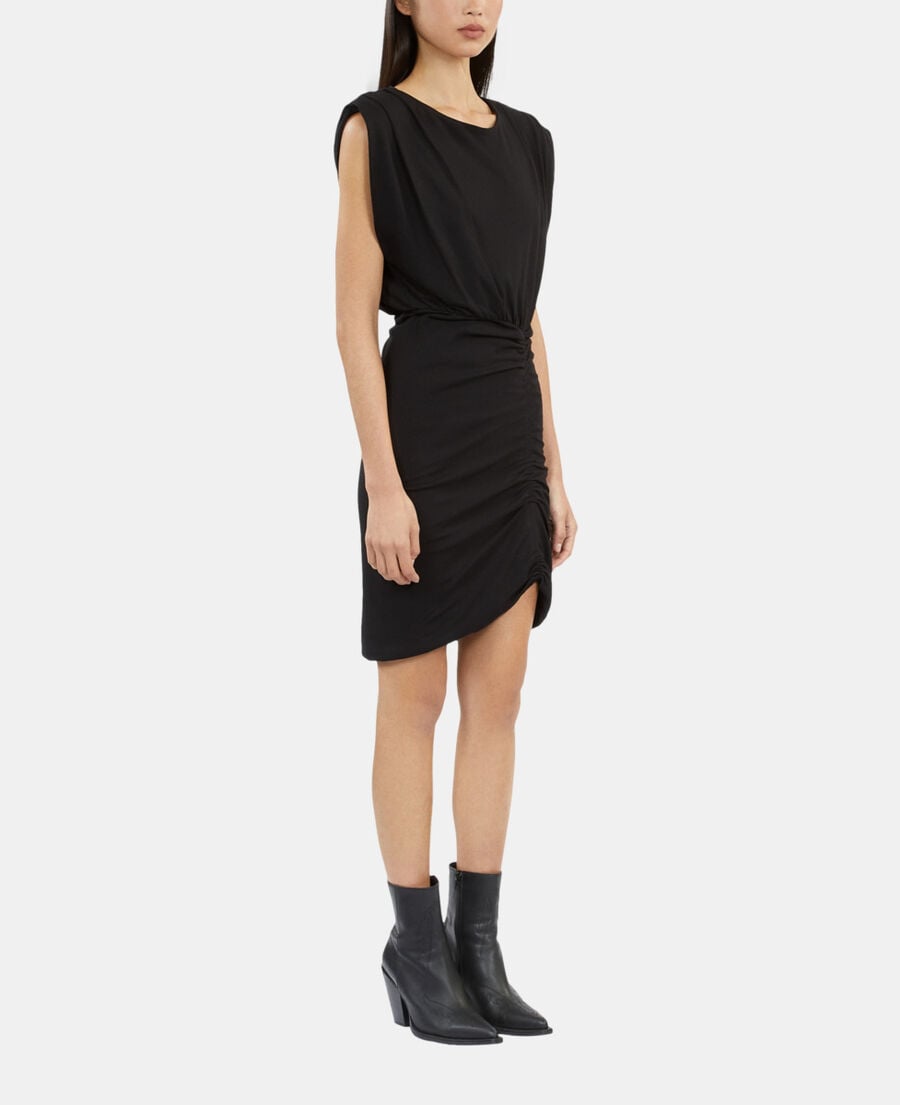 The Kooples FEMME BLACK robe courte avec fronces noire