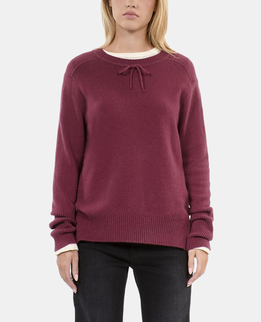 The Kooples FEMME AUBERGINE pull en cachemire bordeaux