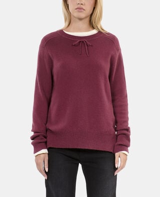 The Kooples WOMEN AUBERGINE burgundy cashmere sweater