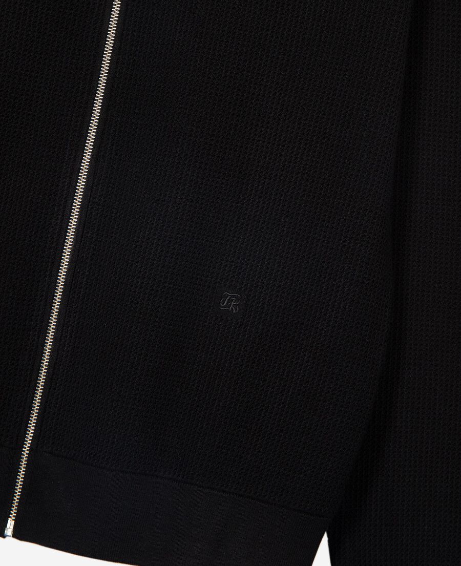 The Kooples HERREN BLACK schwarze strickjacke aus wabenstoff