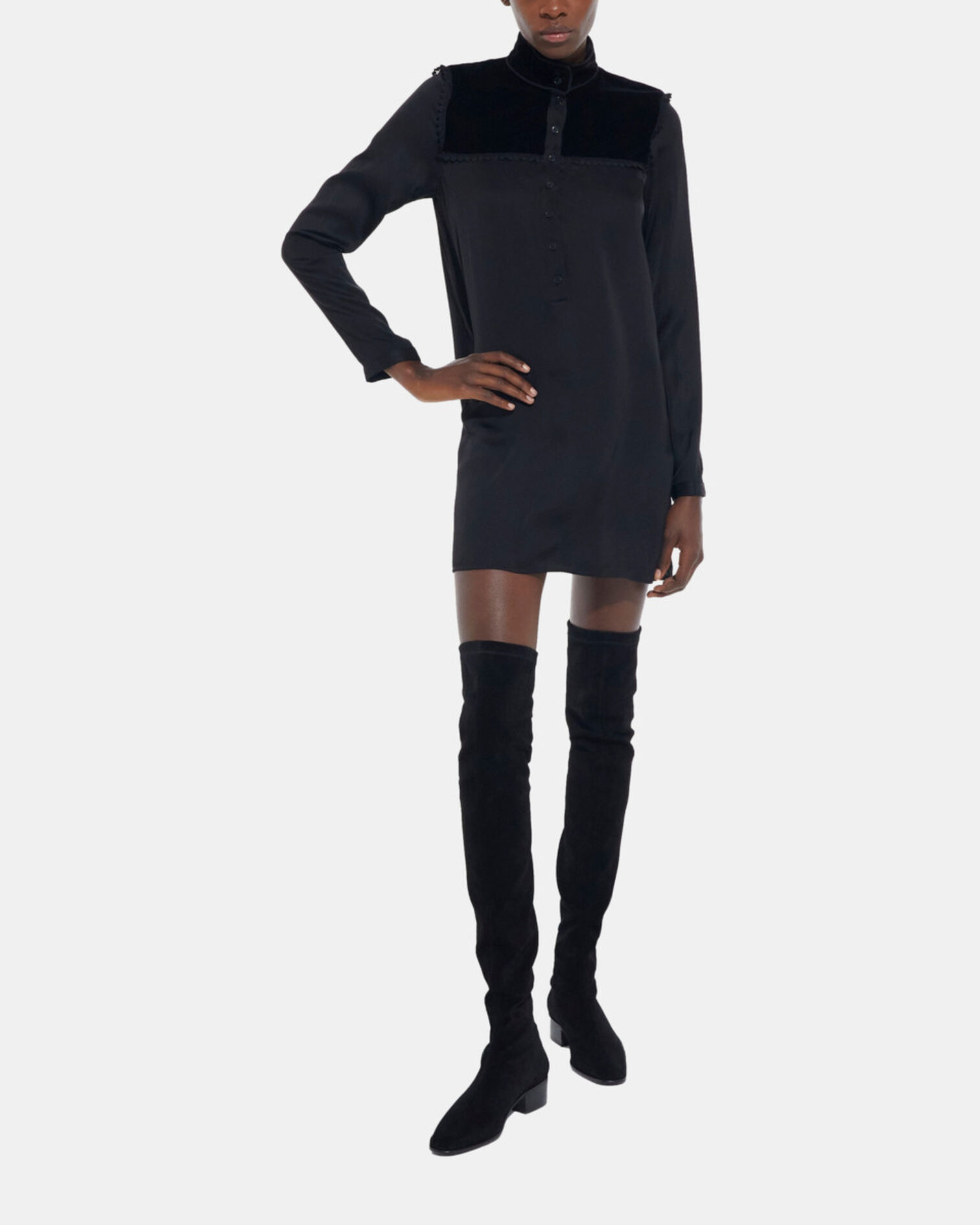 Robe courte noire, BLACK, hi-res image number null