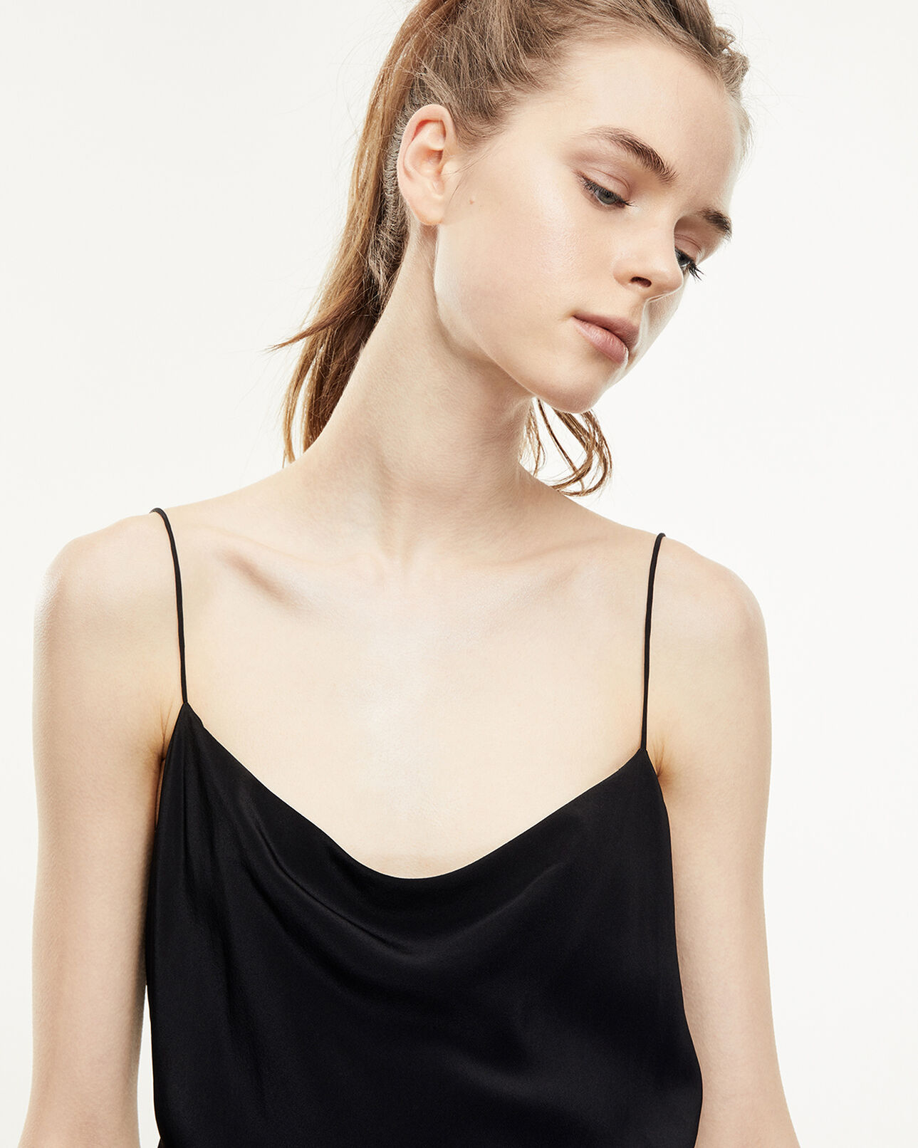 The Kooples DAMEN BLACK oberteil fließend schwarz träger rückenfrei