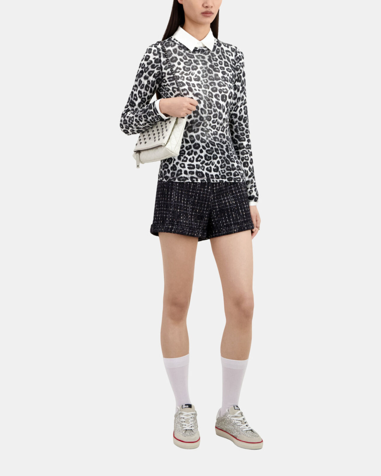 The Kooples FEMME BLACK GREY t-shirt femme imprimé