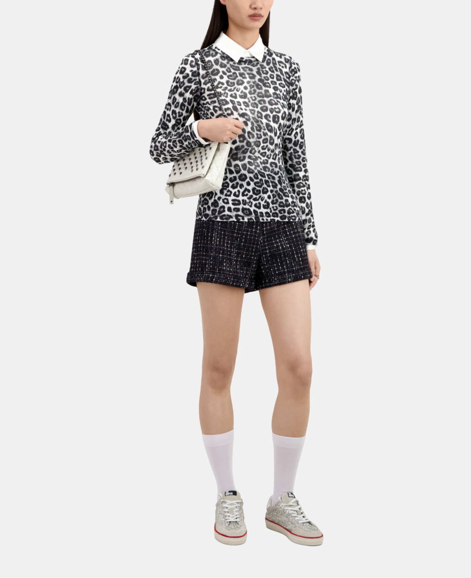 The Kooples WOMEN BLACK GREY women's printed t-shirt