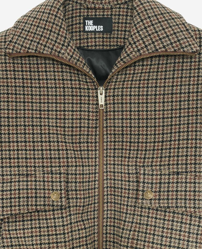 The Kooples WOMEN CAMEL / BEIGE camel wool houndstooth jacket