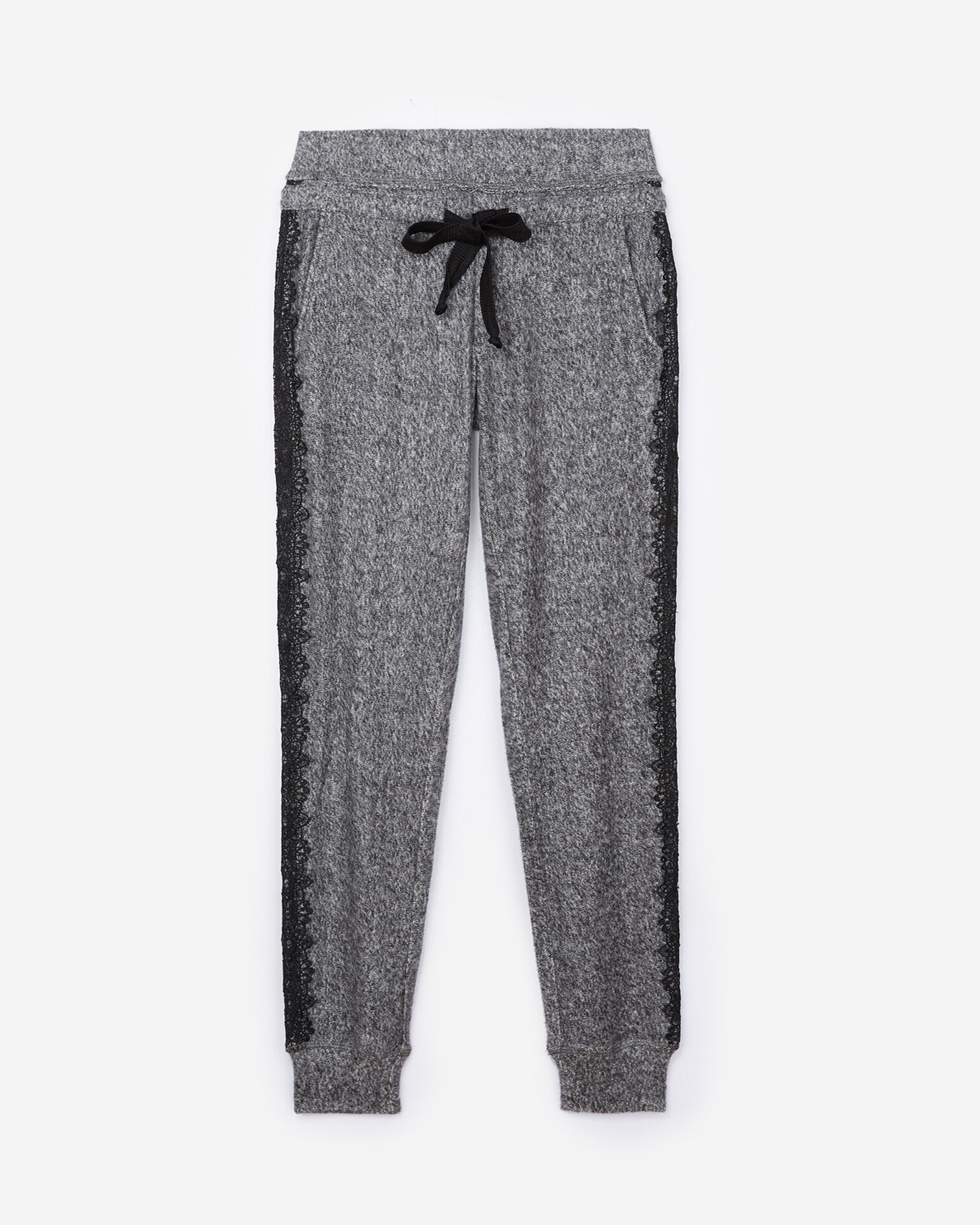 Jogging sweet fleece gris dentelle, GREY MELANGE, hi-res image number null