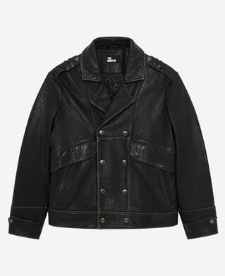 The Kooples MEN BLACK black leather jacket