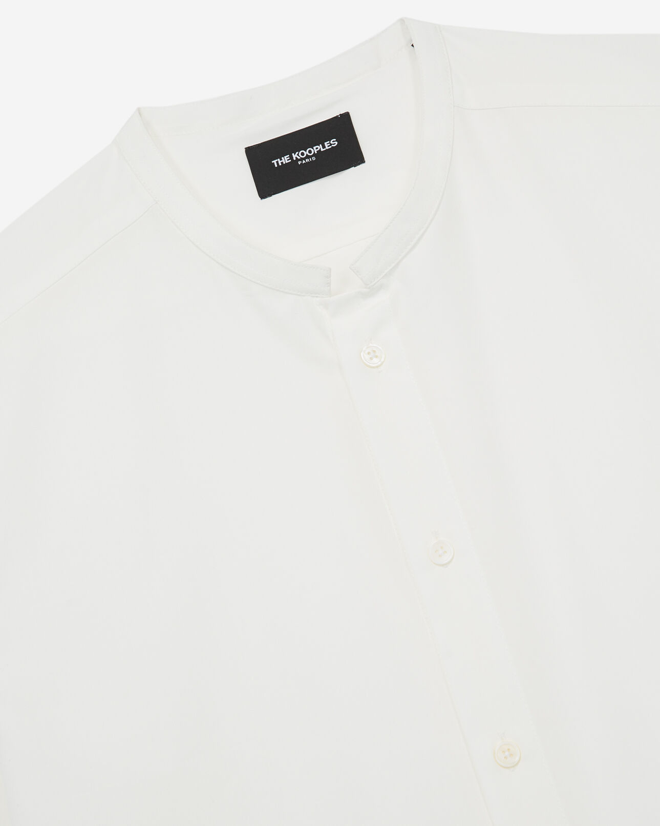 The Kooples HOMME OFF WHITE chemise sans col en coton blanc à volume ample
