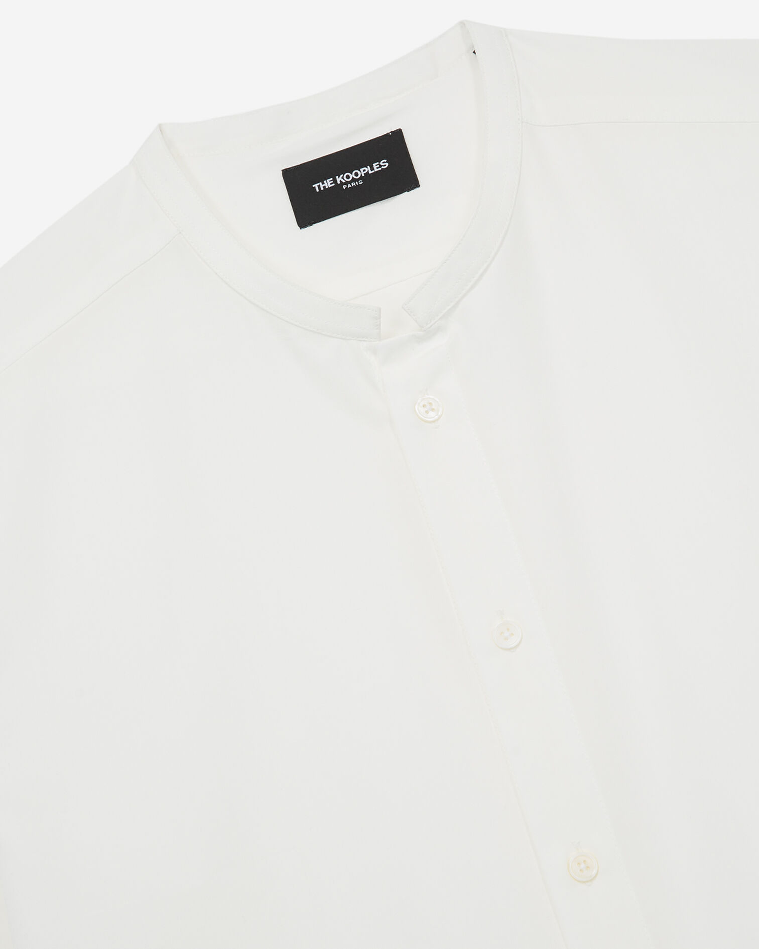 Chemise sans col en coton blanc à volume ample, OFF WHITE, hi-res image number null