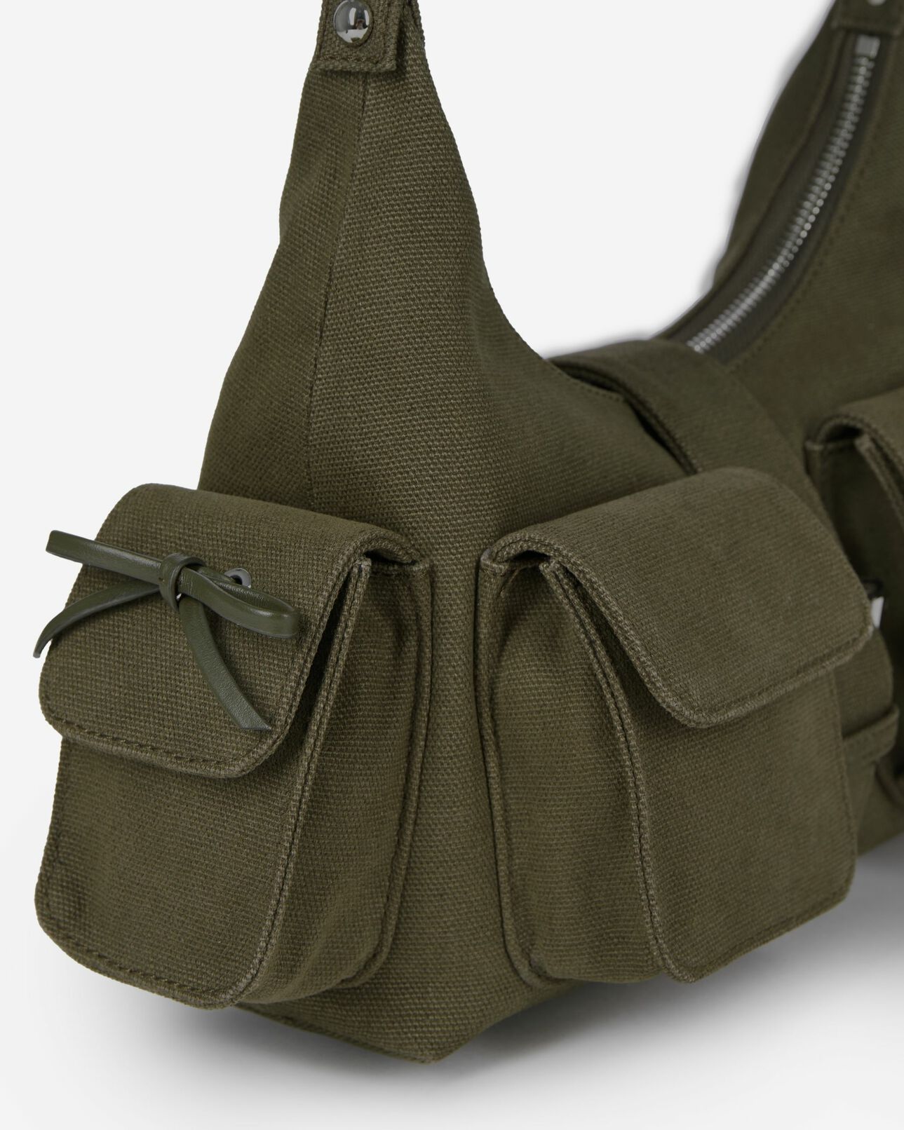 The Kooples DAMEN KAKI khakifarbene amelia tasche aus canvas