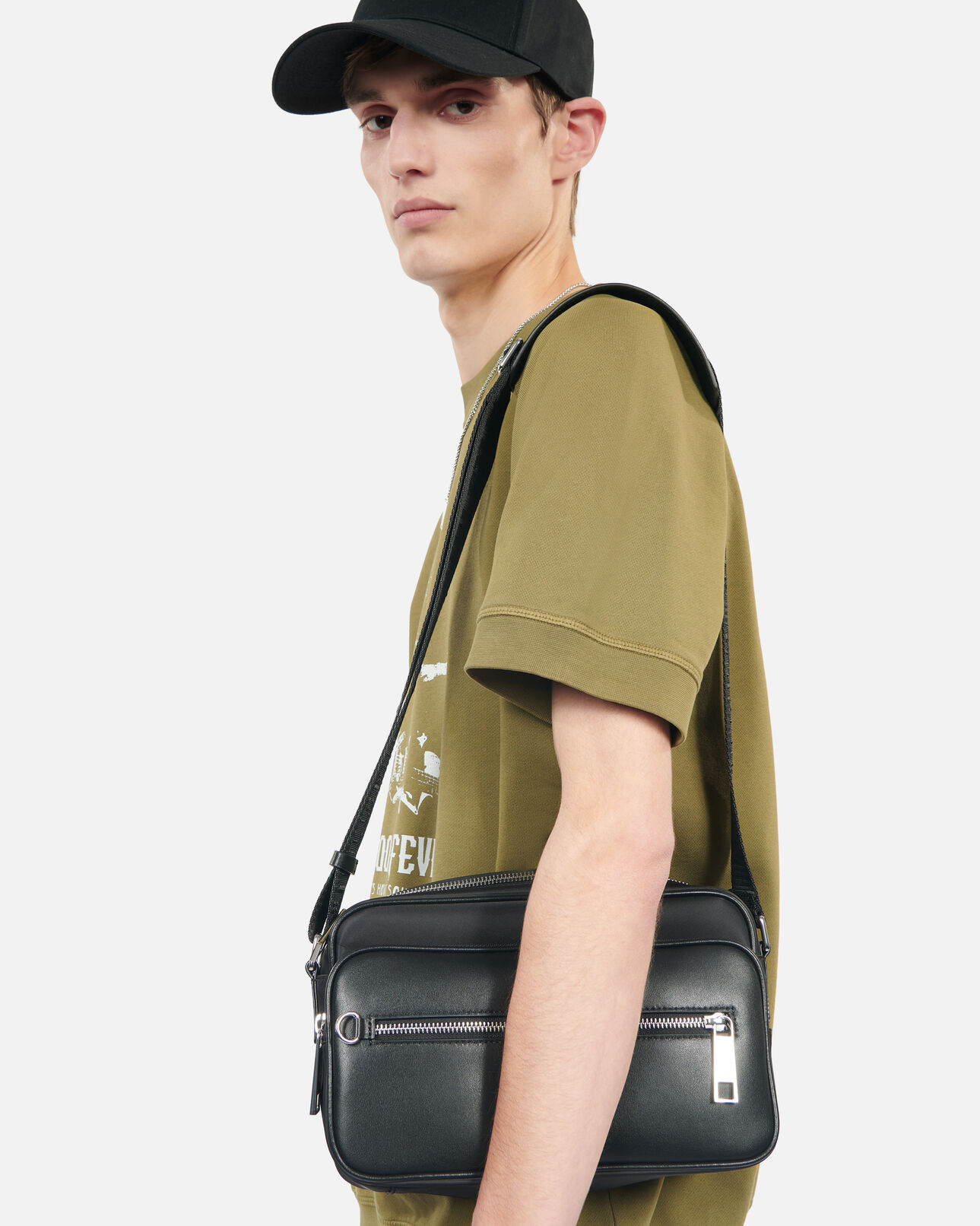 The Kooples MEN OLIVE khaki short-sleeved sweatshirt kooples fever serigraphy