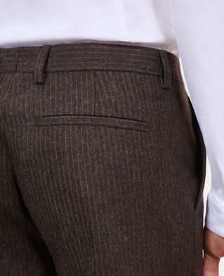 The Kooples H BROWN brown striped wide-leg trousers