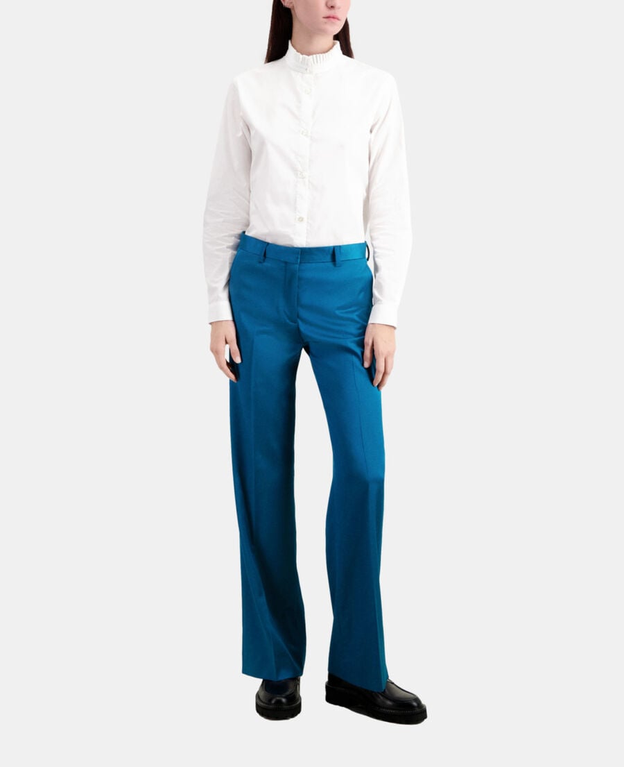 The Kooples WOMEN DEEP BLUE blue satin suit trousers