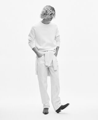 The Kooples HOMME ECRU pull col rond double face écru