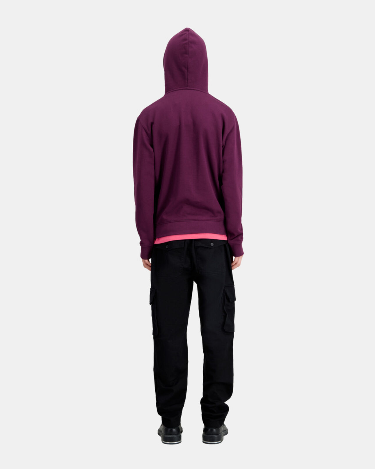 The Kooples MEN BORDEAUX men's burgundy hoodie with logo