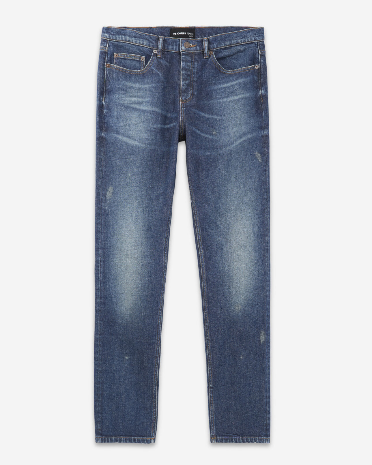 The Kooples MEN BLUE WASHED blue slim-fit faded jeans with five pockets