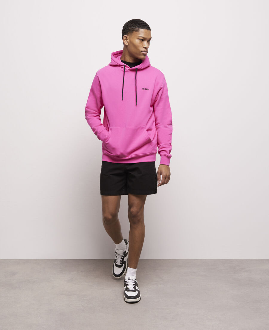 sweatshirt à capuche rose avec logo