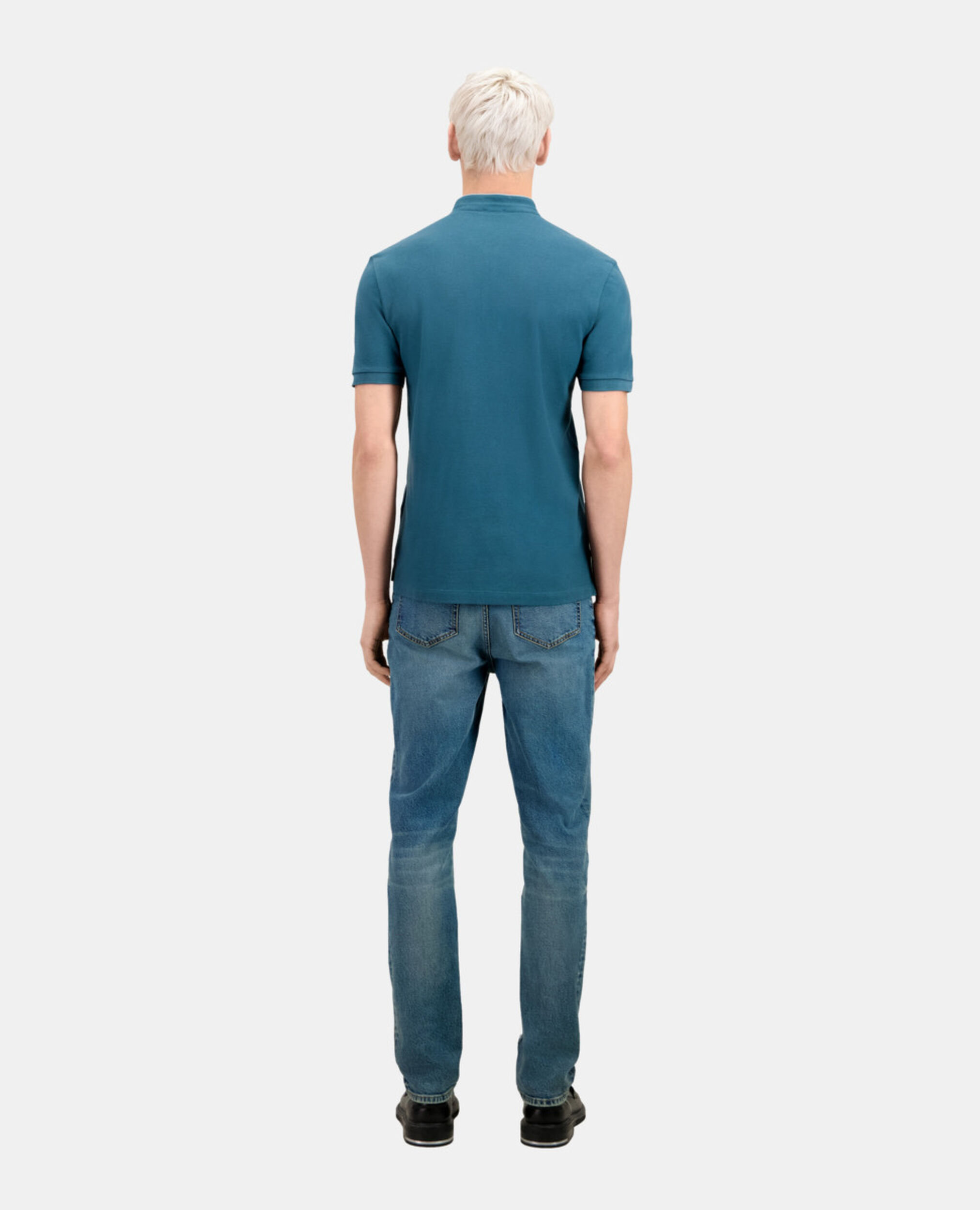 Polo bleu profond en coton, BLUE PETROL, hi-res image number null