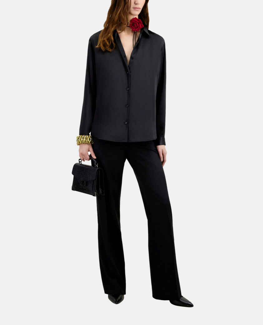 The Kooples MUJER BLACK camisa negra seda