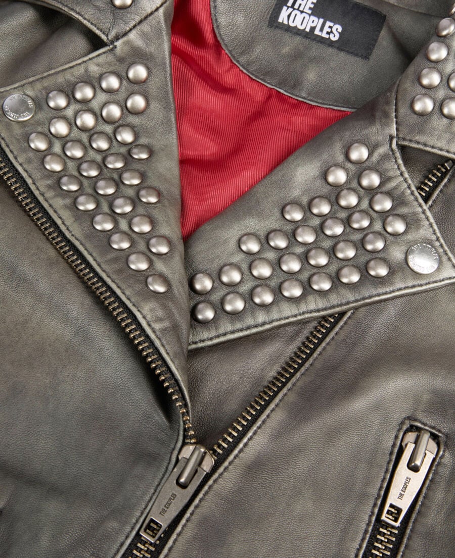 The Kooples DAMEN BLACK schmale, schwarze jacke mit nieten