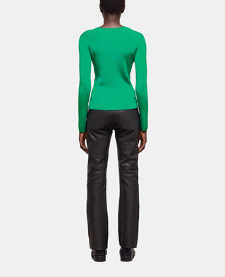 The Kooples DAMEN GREEN grüner, eng anliegender pullover