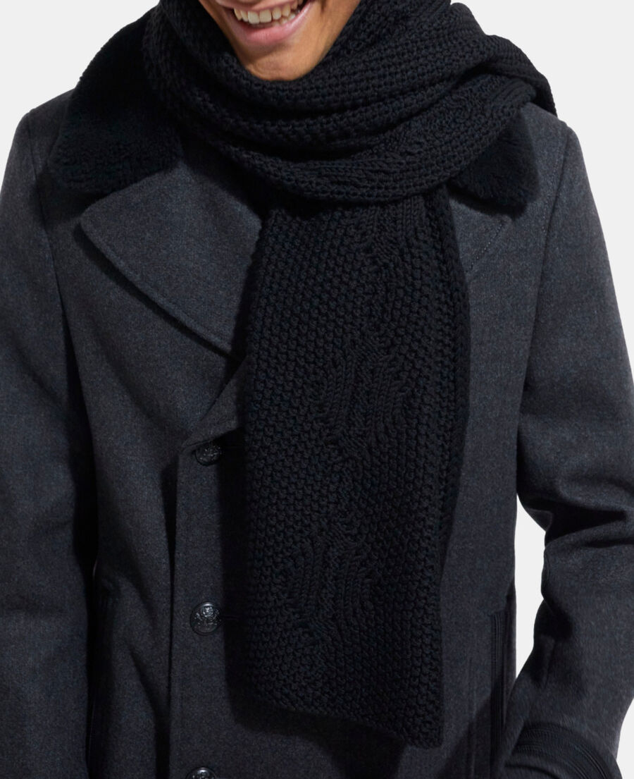 black wool scarf