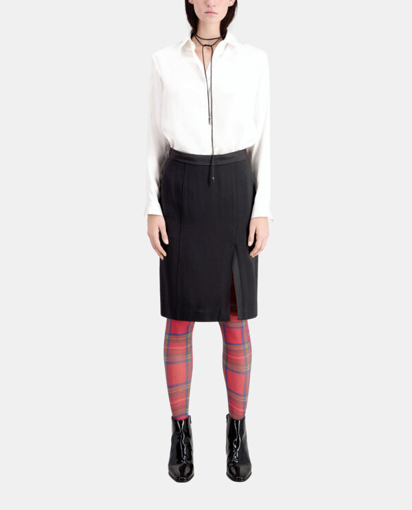 black midi pencil skirt