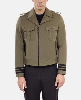 The Kooples MEN OLIVE NIGHT khaki officer-style jacket