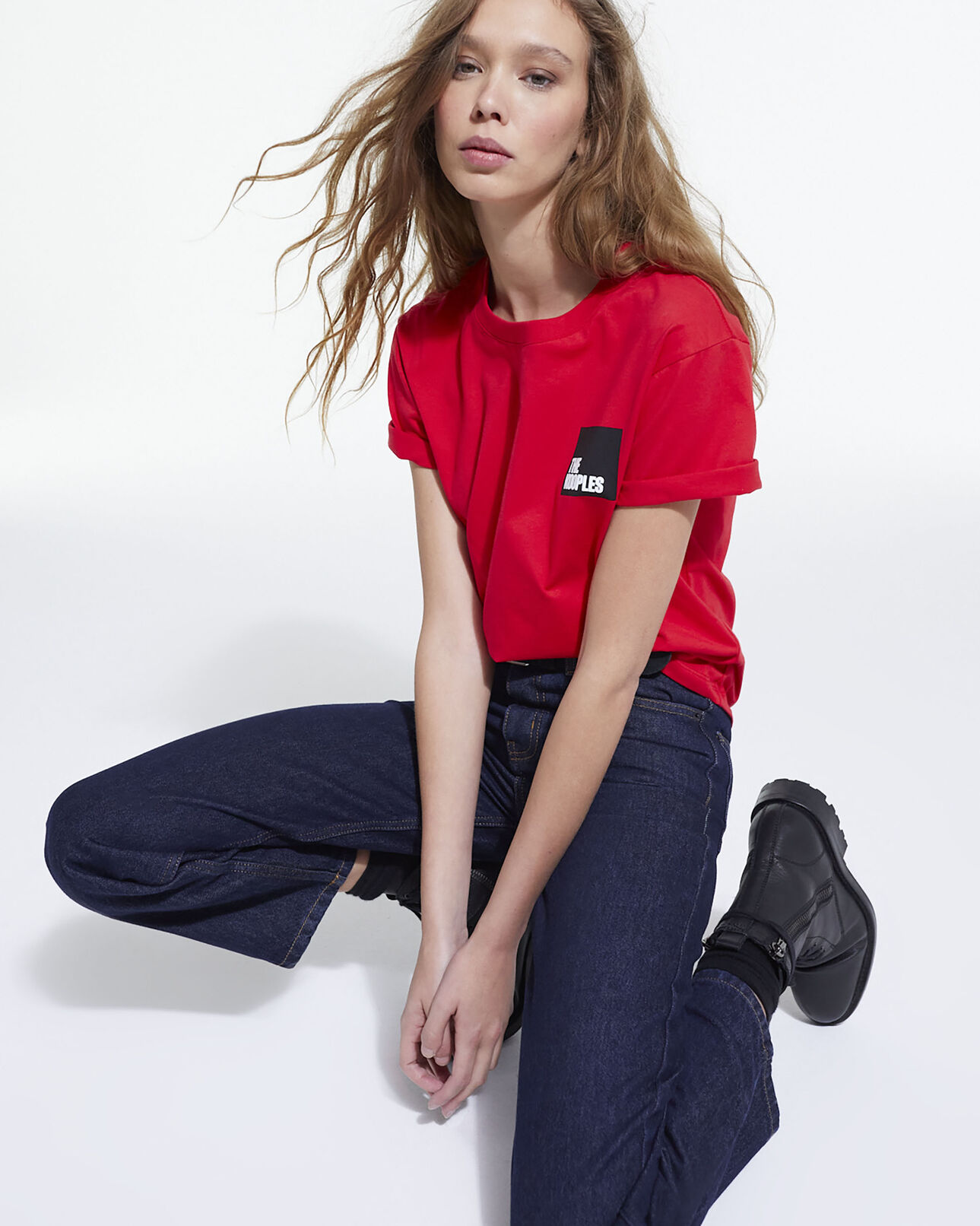 The Kooples FEMME TANGO RED t-shirt en coton rouge