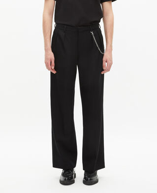 The Kooples HERREN BLACK schwarze wollhose mit weitem bein