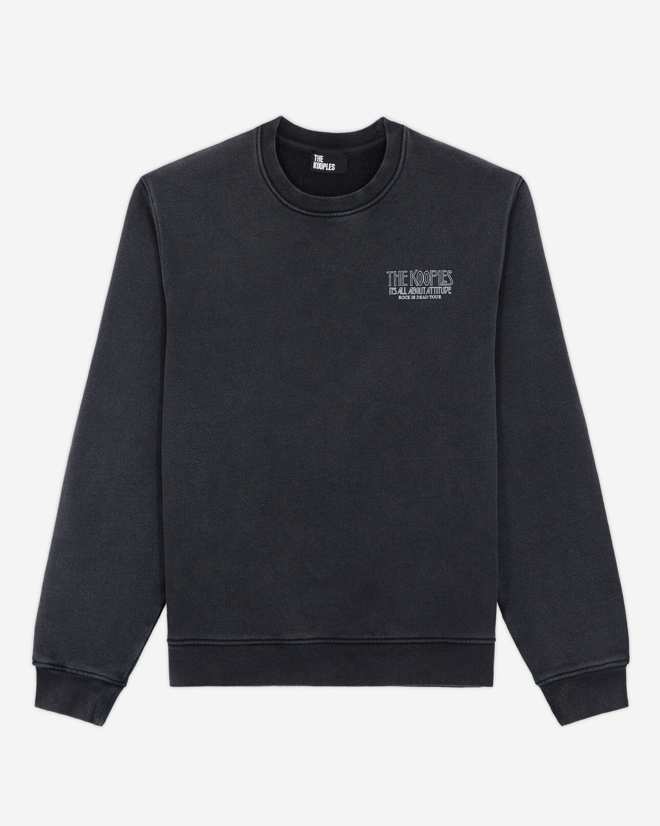 The Kooples HOMME BLACK WASHED sweatshirt imprimé noir