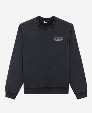 The Kooples MEN BLACK WASHED black printed sweatshirt