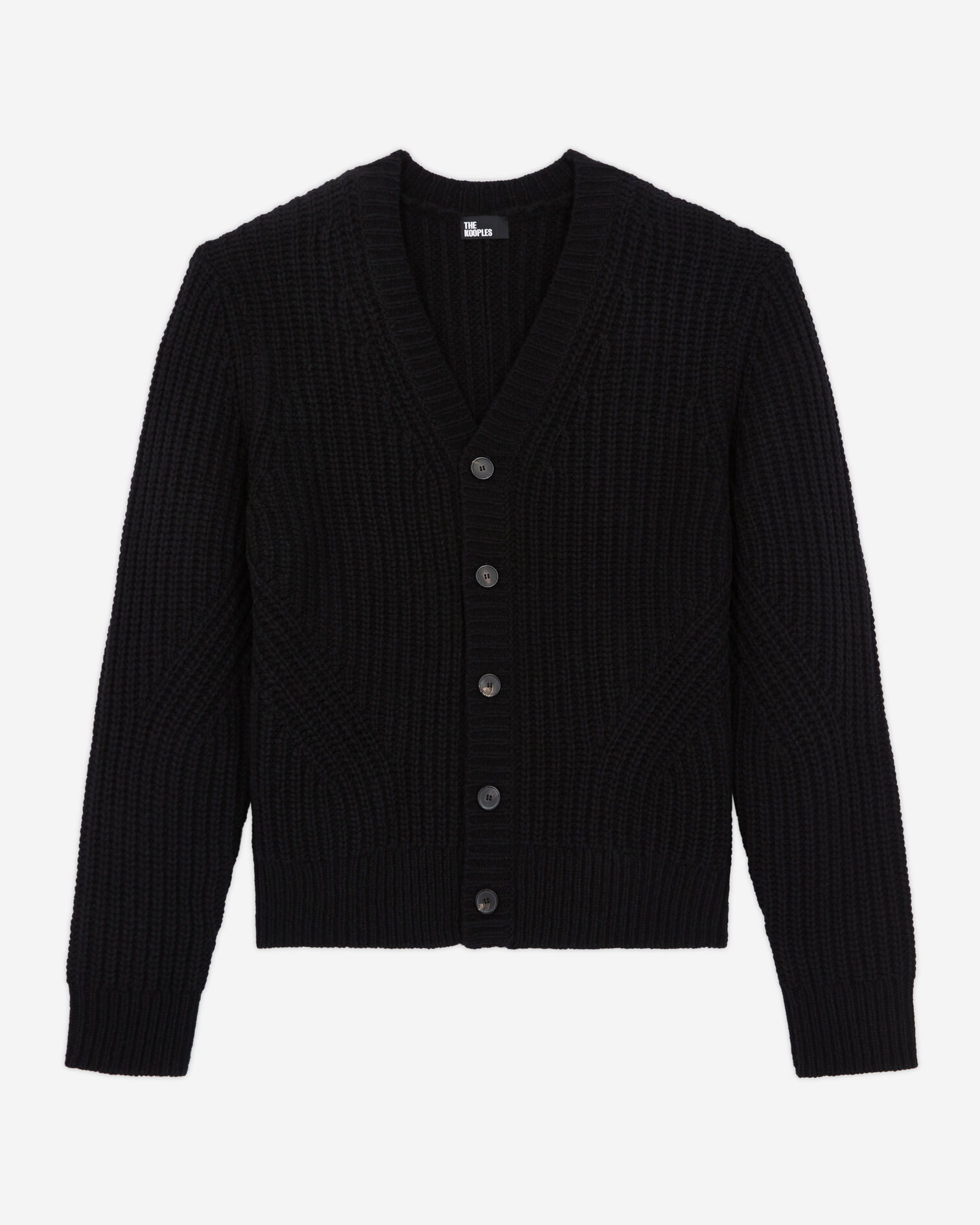 Cardigan noir boutonné, BLACK, hi-res image number null